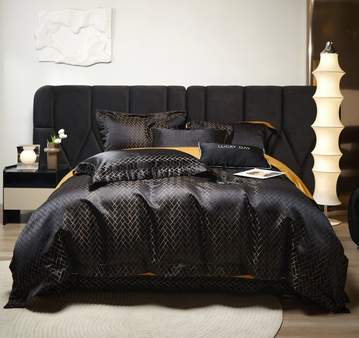 Nordic Satin Egyptian Cotton Bedding Set