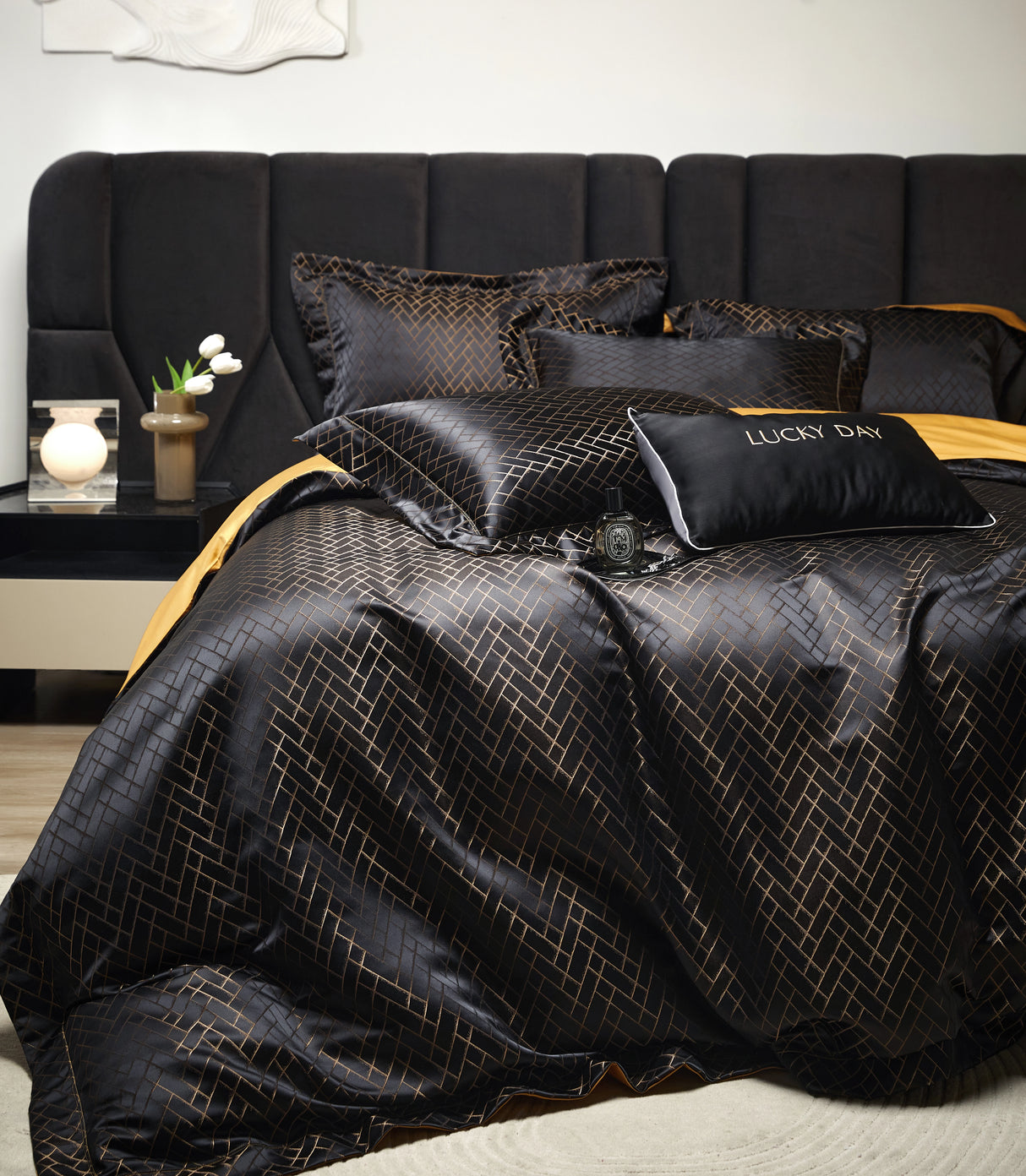 Nordic Satin Egyptian Cotton Bedding Set