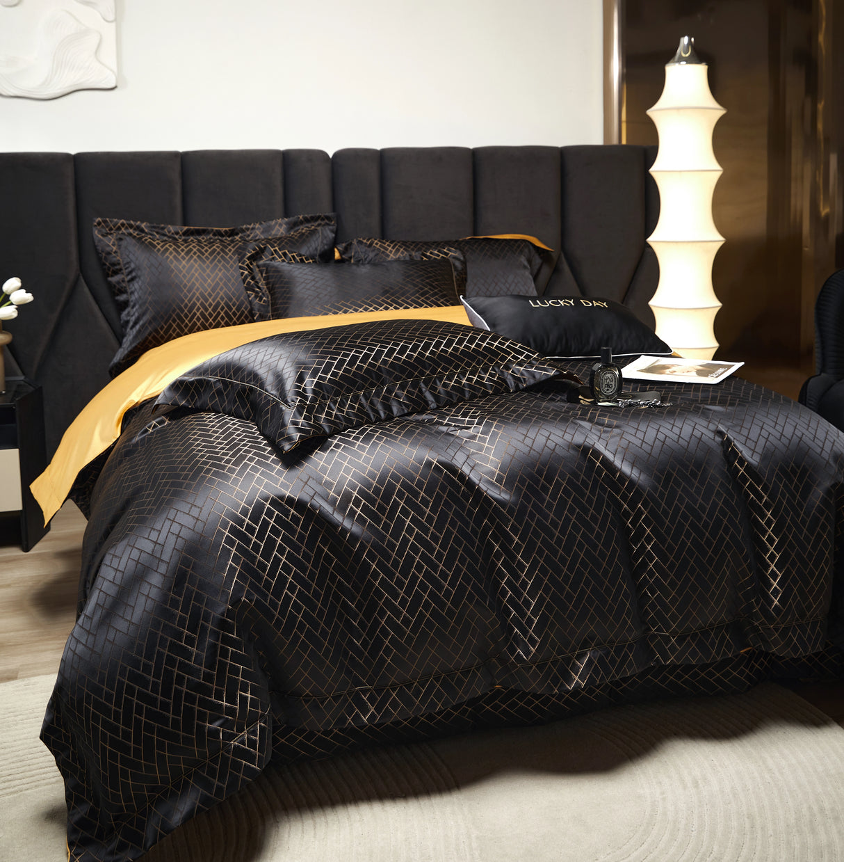 Nordic Satin Egyptian Cotton Bedding Set