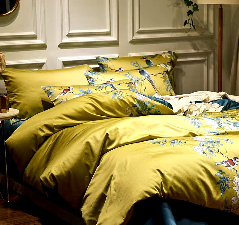 Golden Blossom Bedding Set