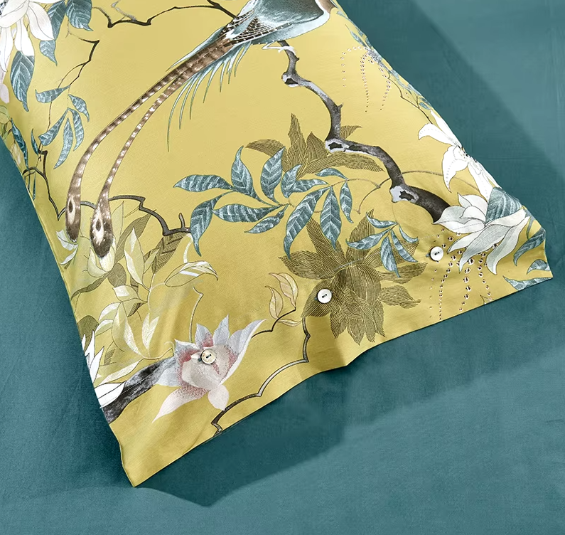 Golden Blossom Bedding Set