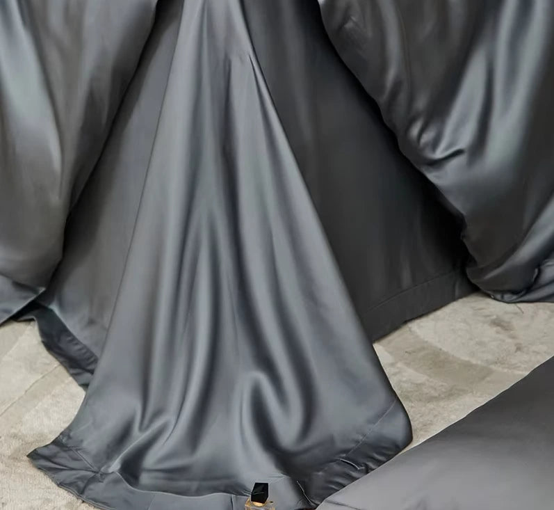 Lorenzo Luxe Bamboo Bedding Set Dark Grey