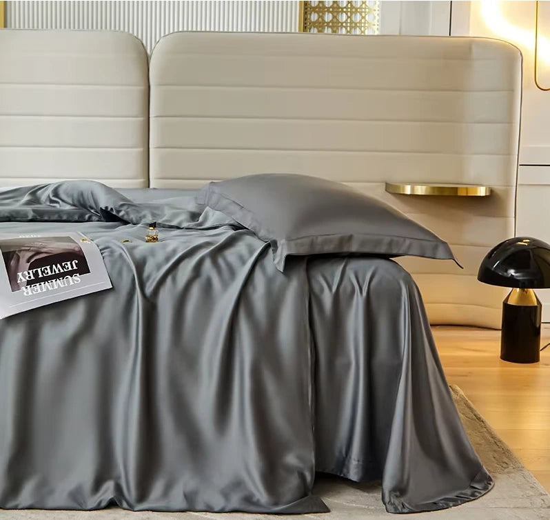 Lorenzo Luxe Bamboo Bedding Set Dark Grey