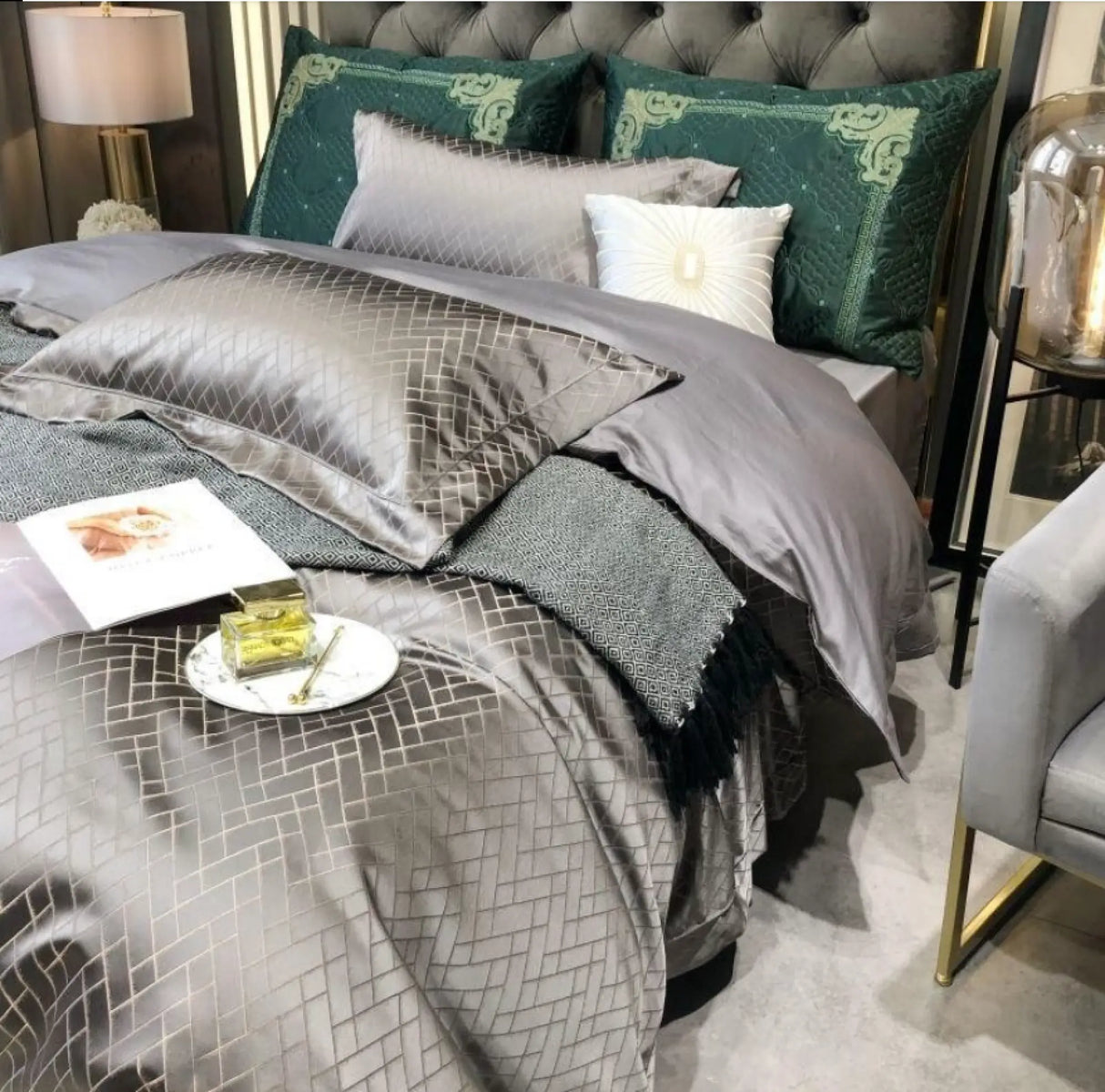 Nordic Satin Egyptian Cotton Bedding Set