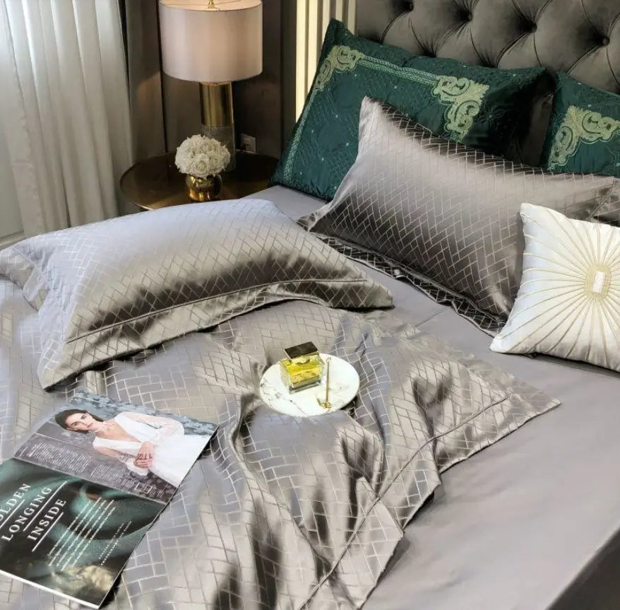 Nordic Satin Egyptian Cotton Bedding Set