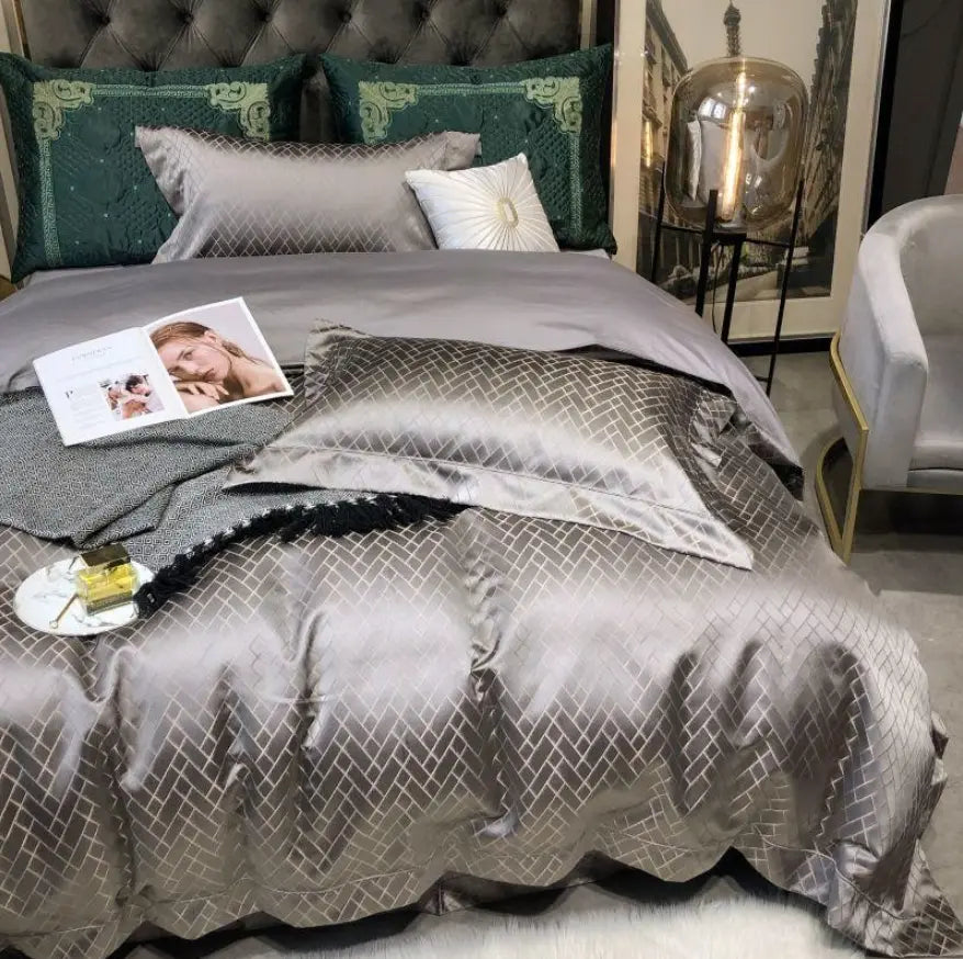 Nordic Satin Egyptian Cotton Bedding Set