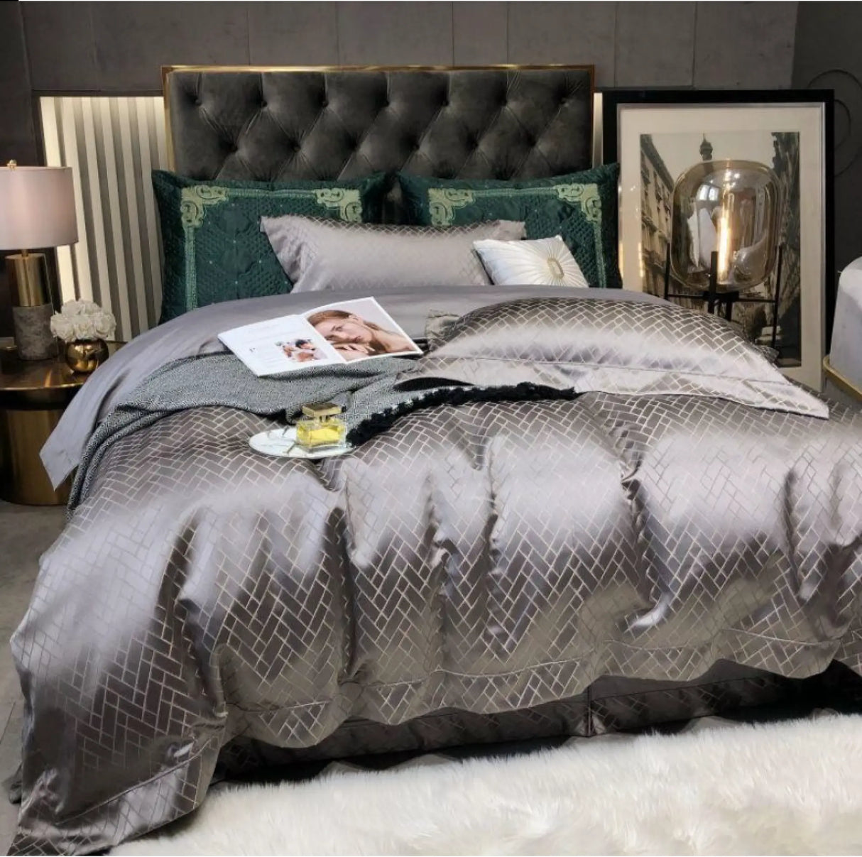 Nordic Satin Egyptian Cotton Bedding Set