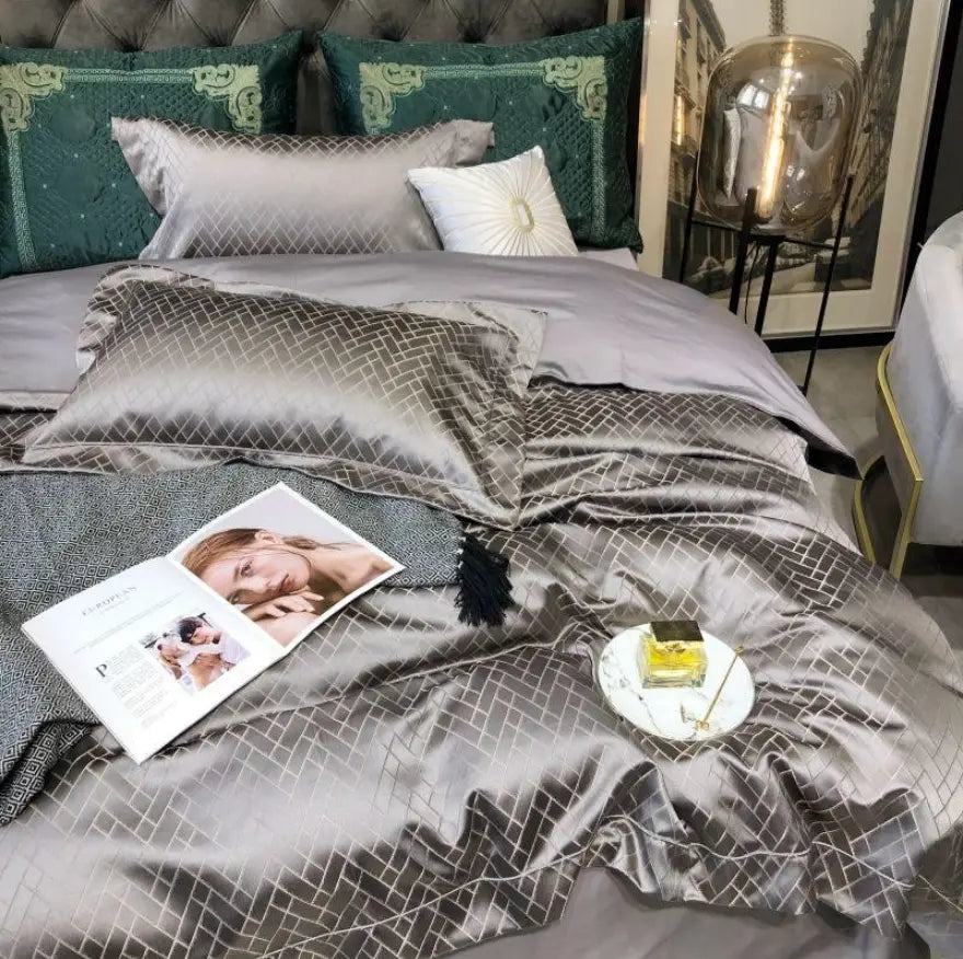 Nordic Satin Egyptian Cotton Bedding Set