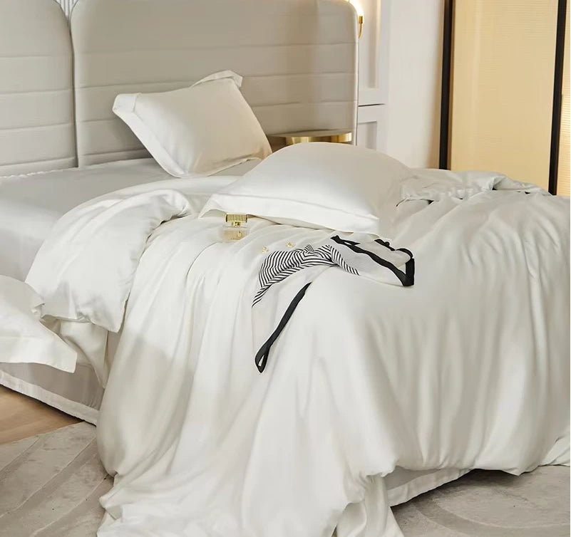 Lorenzo Luxe Bamboo Bedding Set White