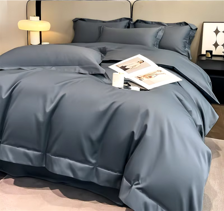 Premium Natural Cotton Bedding Set Navy