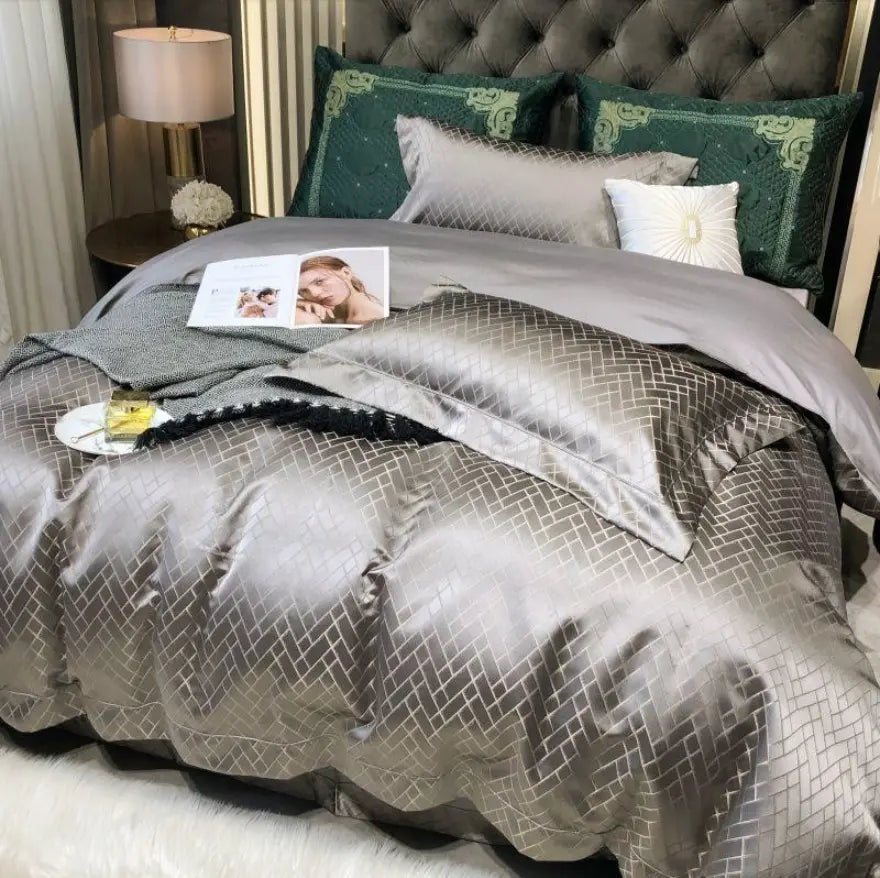 Nordic Satin Egyptian Cotton Bedding Set