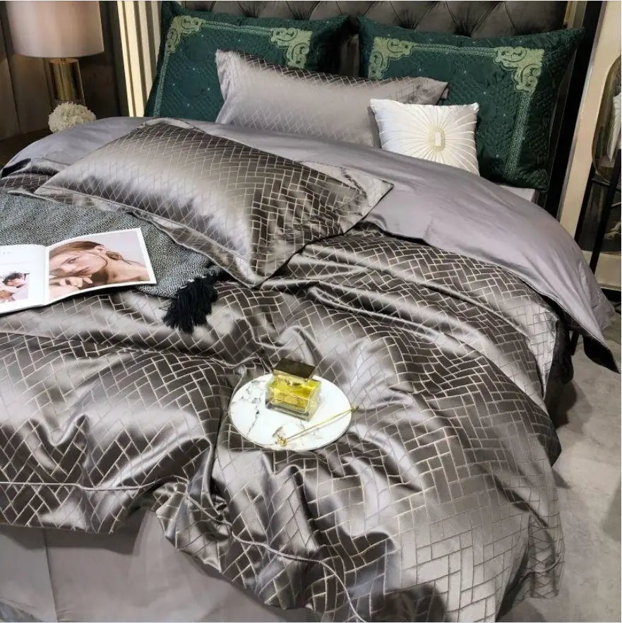 Nordic Satin Egyptian Cotton Bedding Set